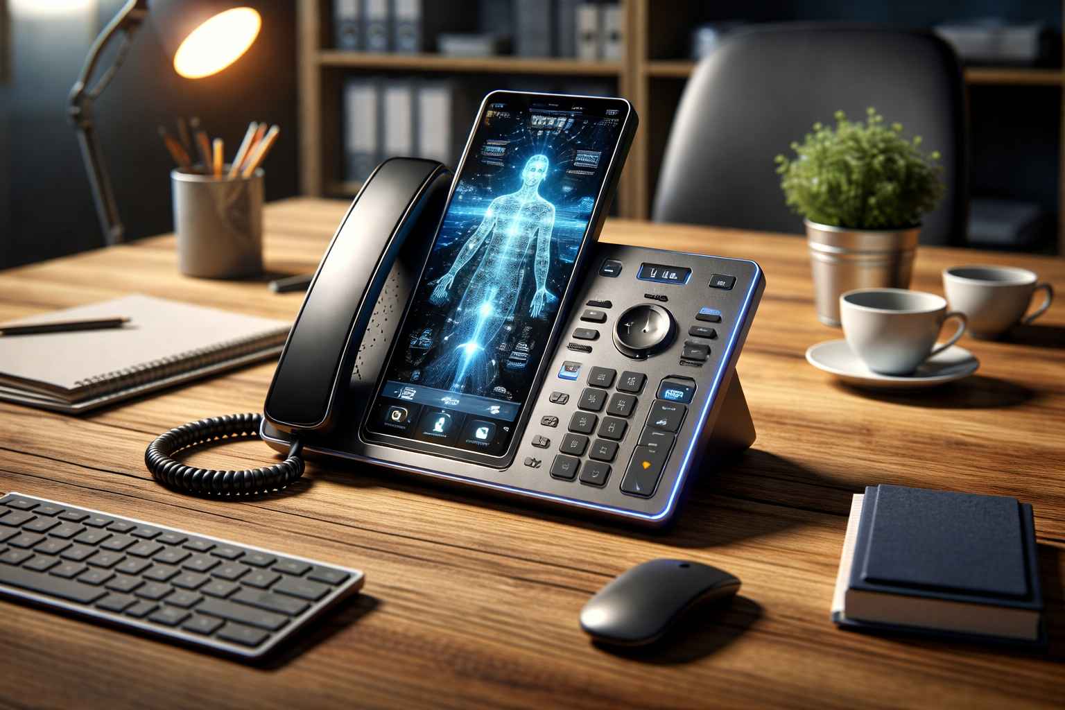 Futuristic medical desk phone